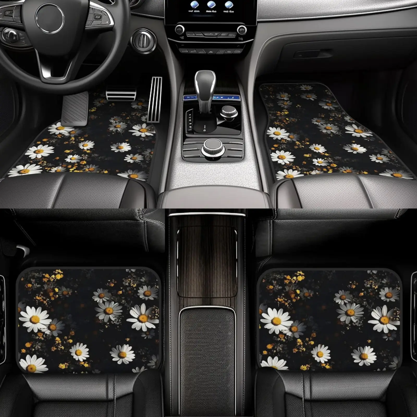 Daisy Design Car Floor Mats – Stylish And Sophisticated, -Fit And Long-Lasting, Easy To Maintain – Compatible With Most Cars, Pe