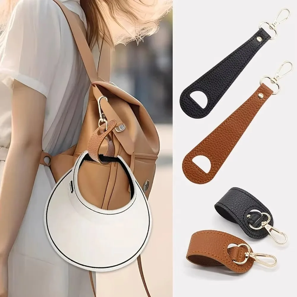 Solid Color Hat Storage Clip Outdoor Mountaineering Gloves Anti-lost Leather Buckle To Play Sunshade Silk Scarf Hanging Buckle