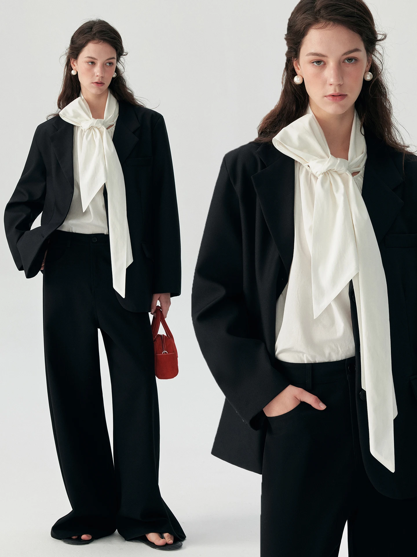 

plus Bla Casual oulder Suit Jaet Women's Loose Fit Polyester Long Sve Formal Wear Iron Free Commute Sle