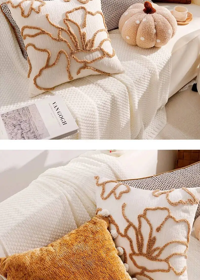 Boho-Kissenhülle im marokkanischen Streifenstil, Chenille, luxuriös, weich, dekorativ, für Sofa, Bett, Heimdekoration – Detail 12