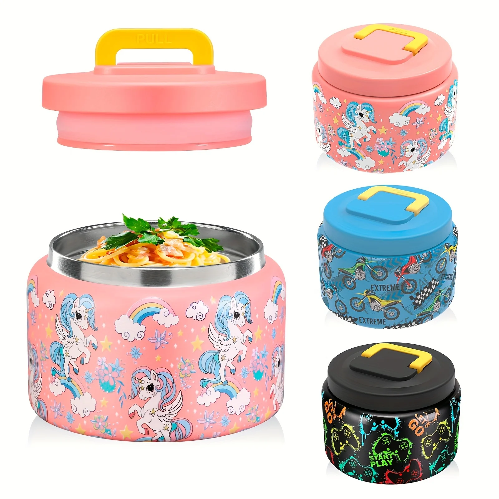 8oz Insulated Soup Bowl Stainless Steel Inner Vessel Patent Open Lid Design for Food Storage And Serving