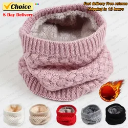 16-1pcs Winter Scarf for Women Baby Warm Cotton Brushed Knit Neck Warmer Circle Ski Climbing Scarf Neck Scarves Neckerchief