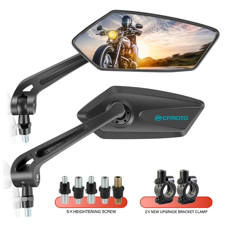 For CFMOTO 400NK 650NK 650TR-G 650MT CF500 CF600 Motorcycle Handlebar Mirror Folding Black Wide-angle Convex Rearview