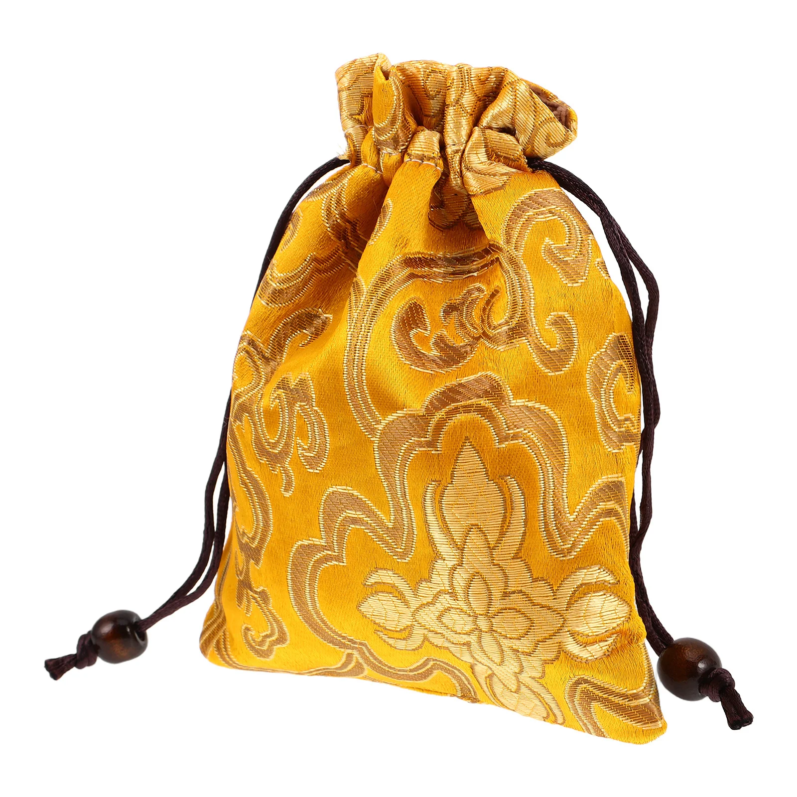 

Embroidered Silk Brocade Drawstring Singing Bowl Storage Bag Jewelry Pouch Organizer Small Chinese Traditional Meditation