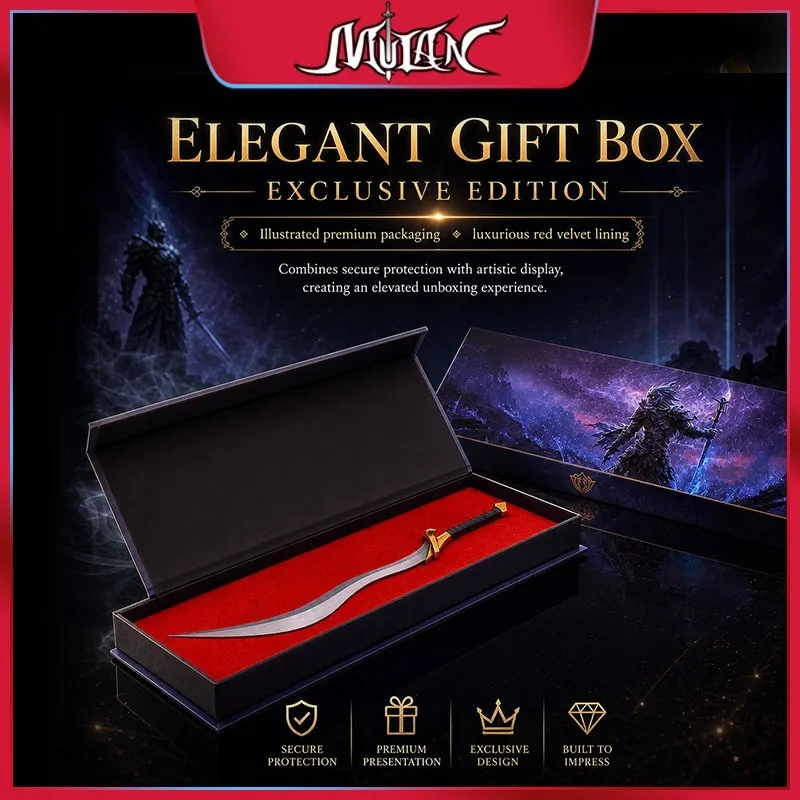 

30 CM Bloodhound Fang Curved Blade Weapons Model Dark Fantasy Game Peripheral Desk Decor Collectible Birthday Gift Boxes Toy