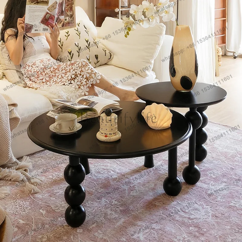 LSUnique Elegant Coffee Tables French Retro Kawaii Living Room Coffee Tables Premium Trendy Mesas De Café Furniture For Home