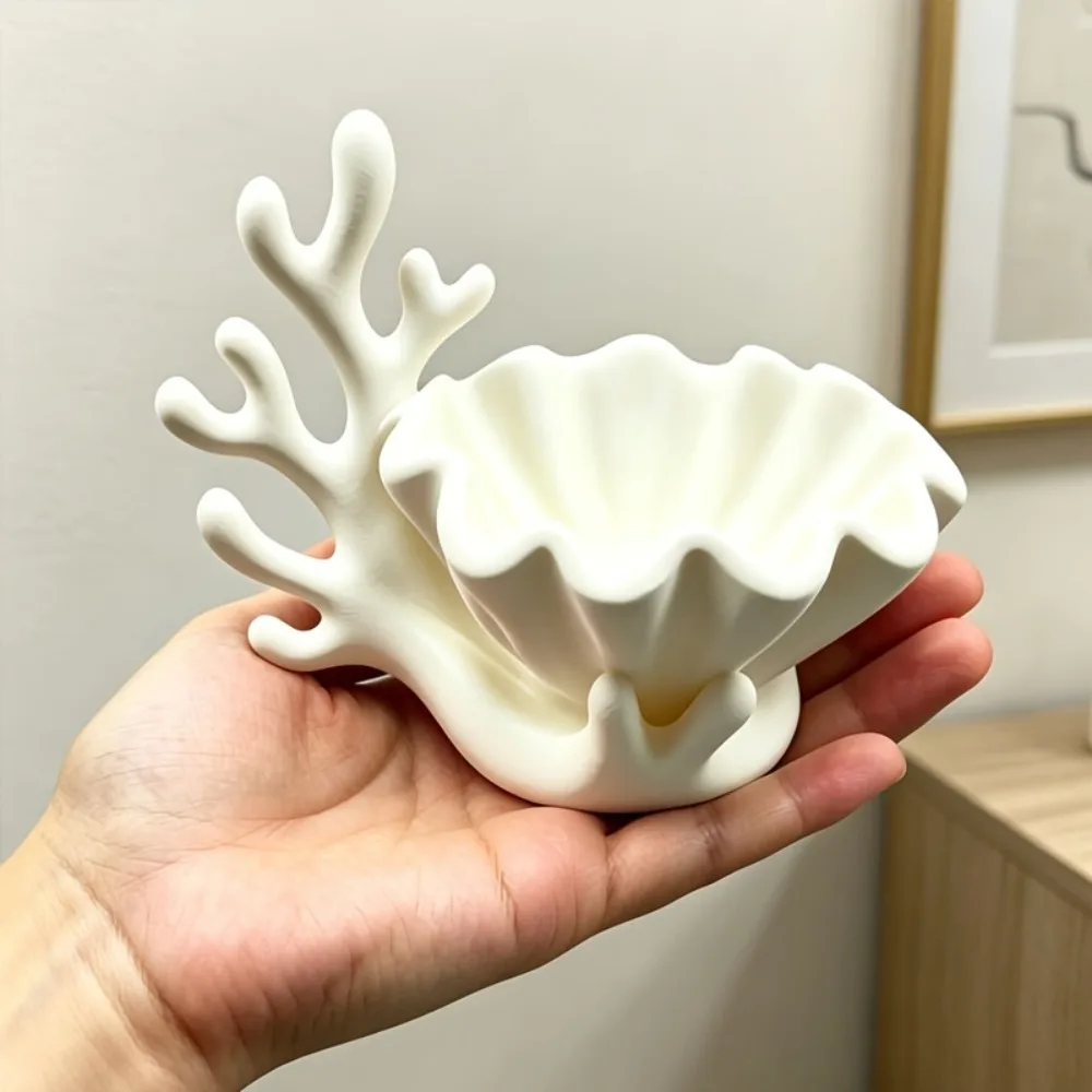 Coastal Coral Clam Shell Jewelry Tray Nordic Ocean Style Shell Storage Tray Dressing Table Ring Necklace Ornament Jewelry Tray