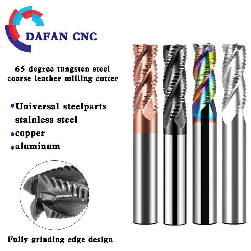 65° 4-Flute Carbide Roughing End Mill - Heavy-Duty Wave-Tooth Corn Cob Milling Cutter for Steel