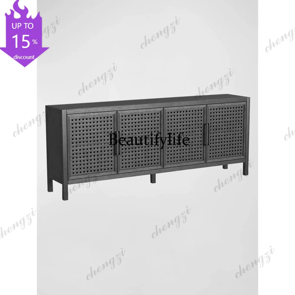 

M182 French vintage solid wood sideboard, American country storage cabinet, entryway cabinet