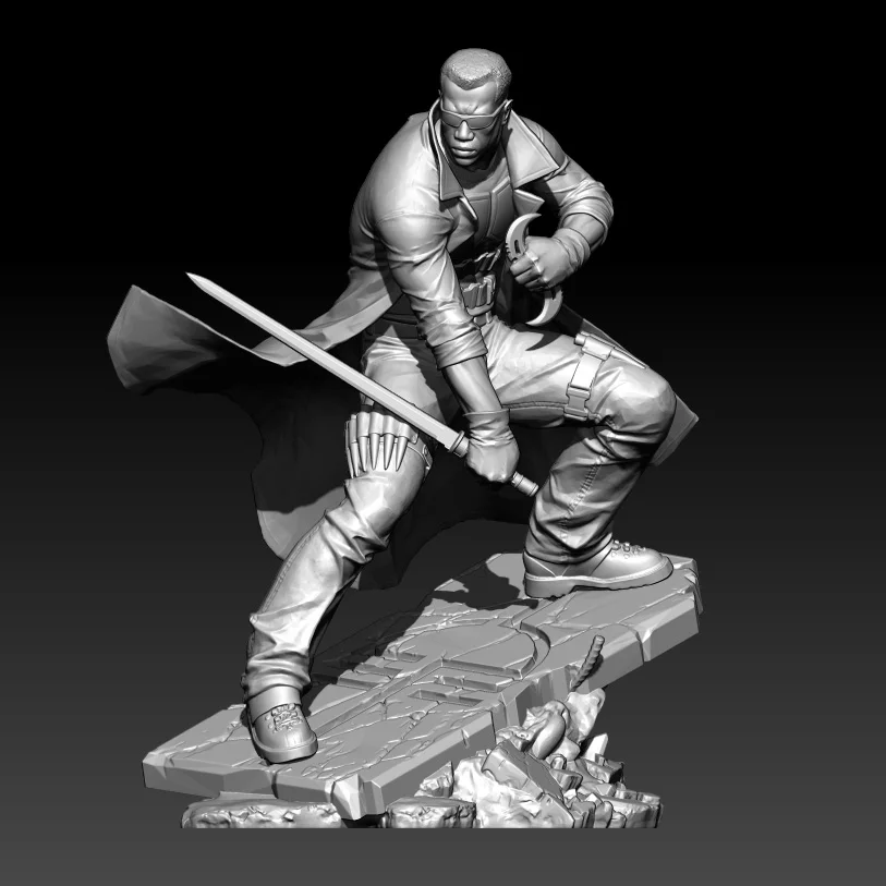 1/24 75mm  1/18 100mm Resin Model Kits Figurine Blade Warrior Soldier Figurine Unpainted No Color Sculpture RW-1186