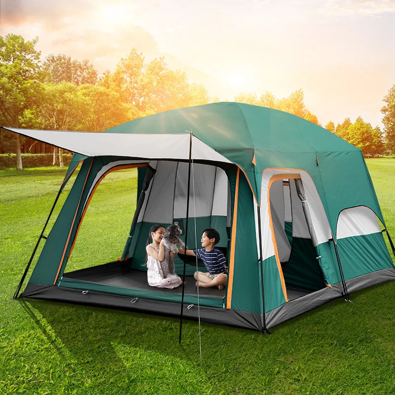 Ultralarge Tent Camping Outing Tent Double Layer Outdoor 2 living Rooms 1hall Family Camping Tent In Top Quality Large Space