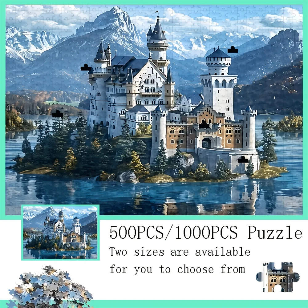 

Jigsaw Puzzles 500 Pieces for Adult Castle Natural Scenery Home Puzzle Stress Relief Entertainment Toys Puzzles Christmas Gift