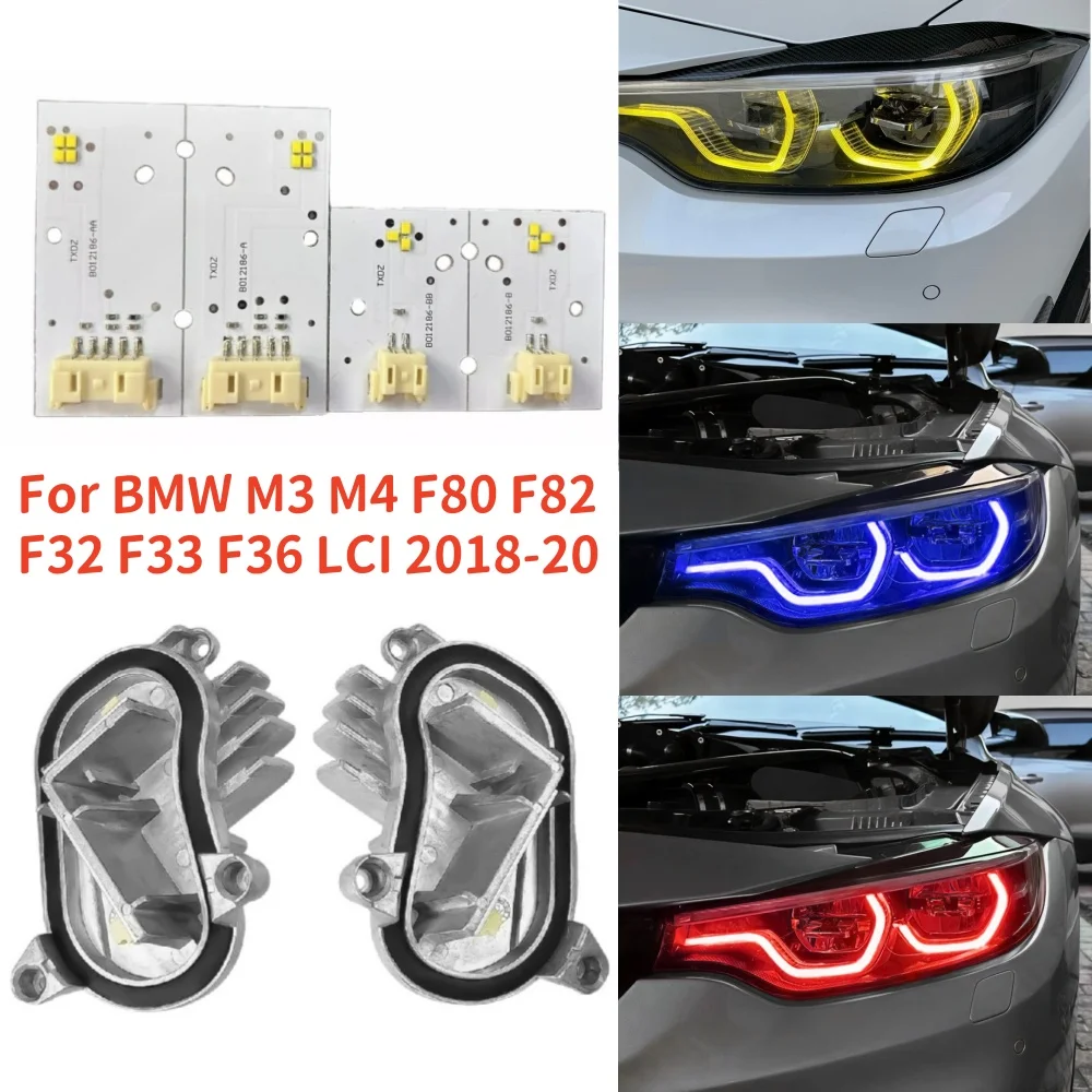

DRL LED Modules For BMW M3 M4 F80 F82 F32 F33 F36 LCI 2018-2020 LED Headlight Angel Eyes DRL Chips Yellow Blue Red 63117493229