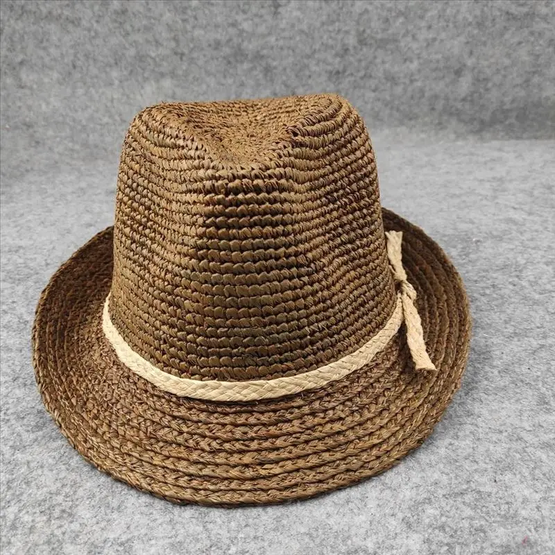 Unisex Summer Small Size Raffia Fedora Jazz British Casual Cap