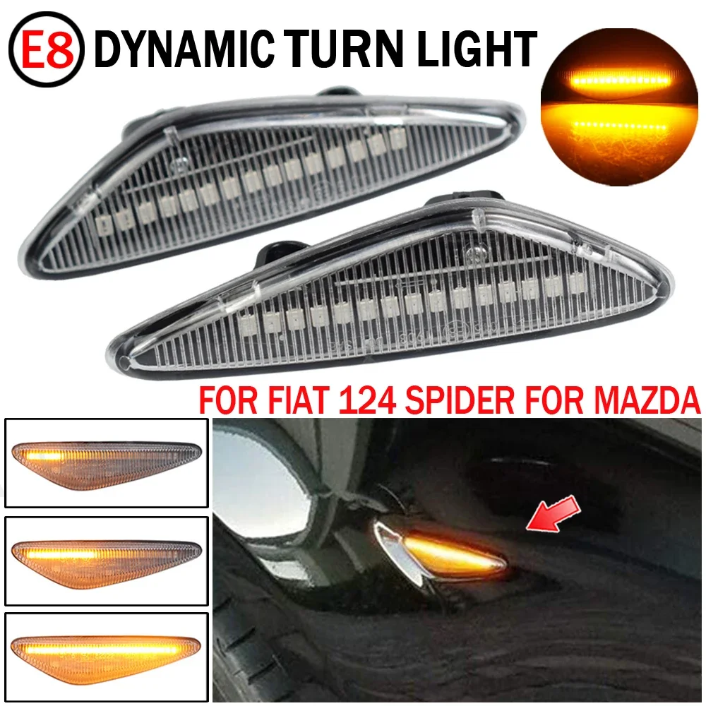 2PCS Smoke LED Dynamic Flowing Side Marker Turn Signal Light For Mazda6 GH for Mazda5 CW RX-8 Sequential Side Marker Light Lamp