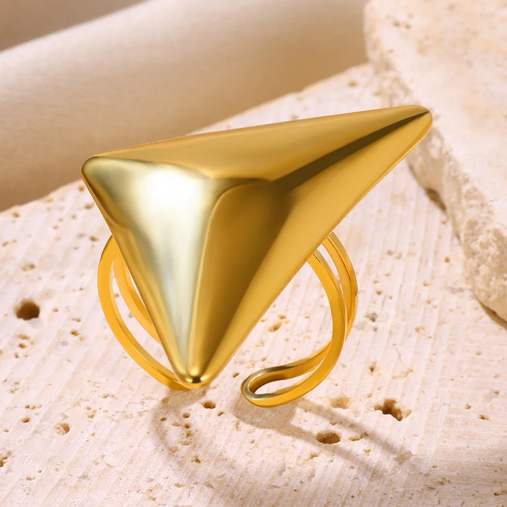 Anelli aperti geometrici stile Punk donna acciaio inossidabile Color oro moda Hip Hop grosso amore Unisex gioielli da dito regalo Bague