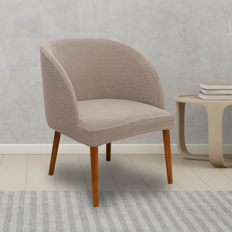 Customizable  Accent Round Seat Cover Slipcovers Curved Back Dining Chair Protector Cover for Kitchen Living Dressing Ro