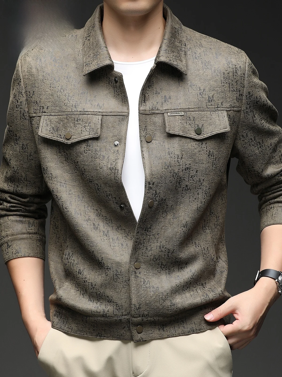 

Мужская рабочая куртка Pierre Cardin, весна 2026, новая модель, с замшевым воротником, повседневная верхняя одежда, модная, с длинными рукавами, немнущаяся