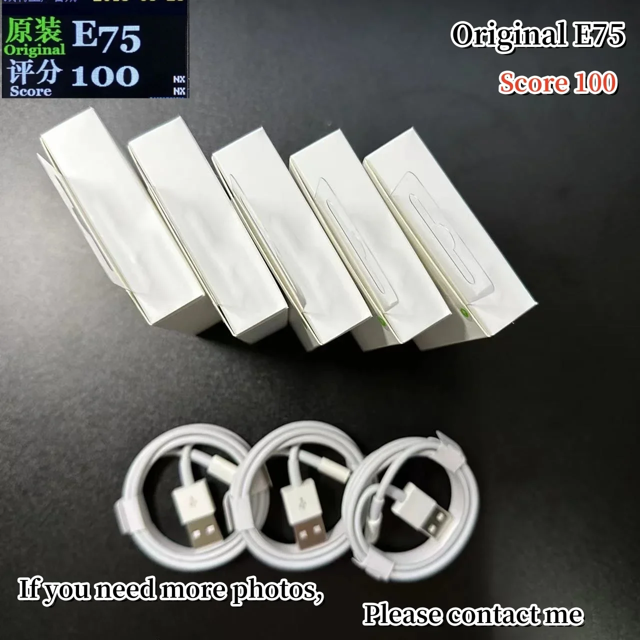 10PCS/Lots Genuine Original Foxconn Cable E75 Chip 8 Pin 1m 2m USB Data Cable For iPhone 13 12 11 XR XS X 7plus 6s