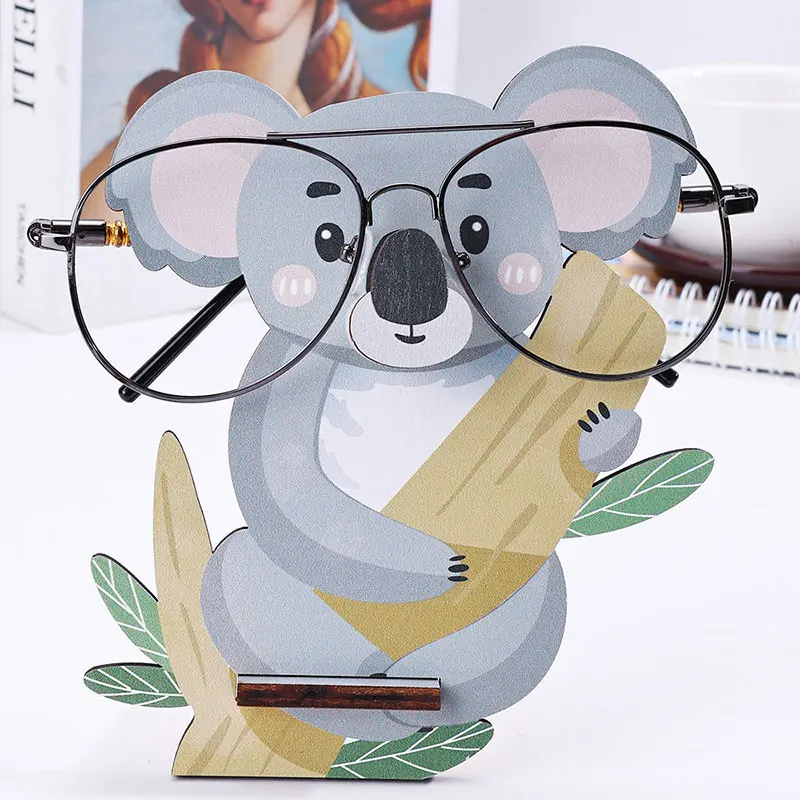 Fashion Wooden Glasses Display Stand Non-slip Sunglasses Display Rack Cartoon Koala Eyeglass Show Holder Creative Home Decor