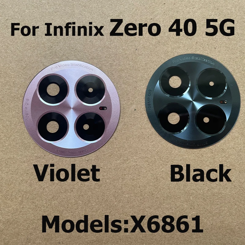 For Infinix Zero 40 5G Back Camera Glass Lens Rear Camera Glass Cover With Glue Sticker Repair Replacement Parts X6861