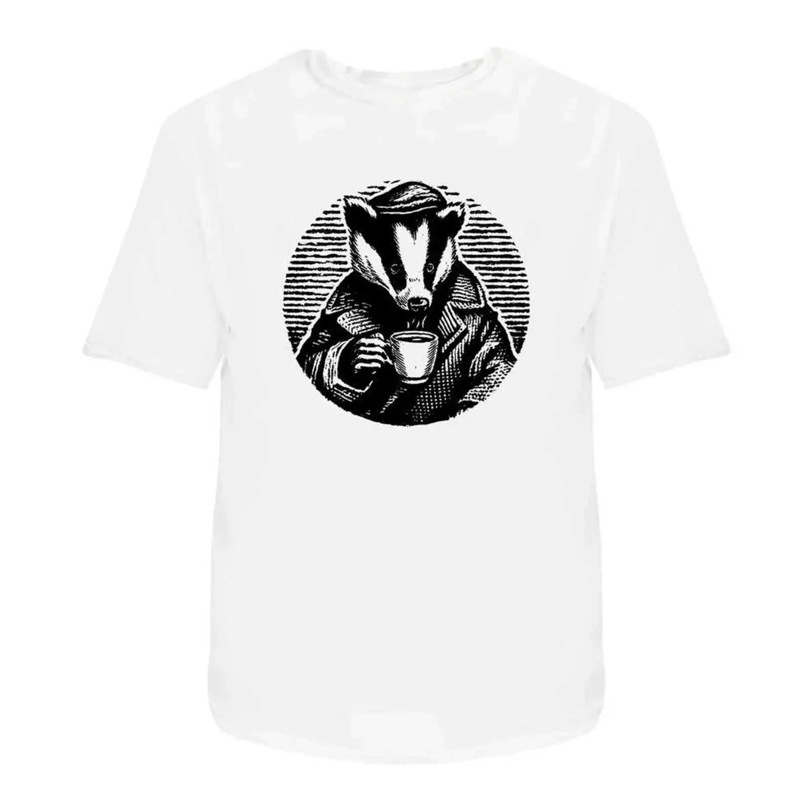 T Shirt quot Badger with Coffee 100 Baumwolle S XXL TA054962 vintage Washed Top For Everyday Wear Versatile homme Unisex