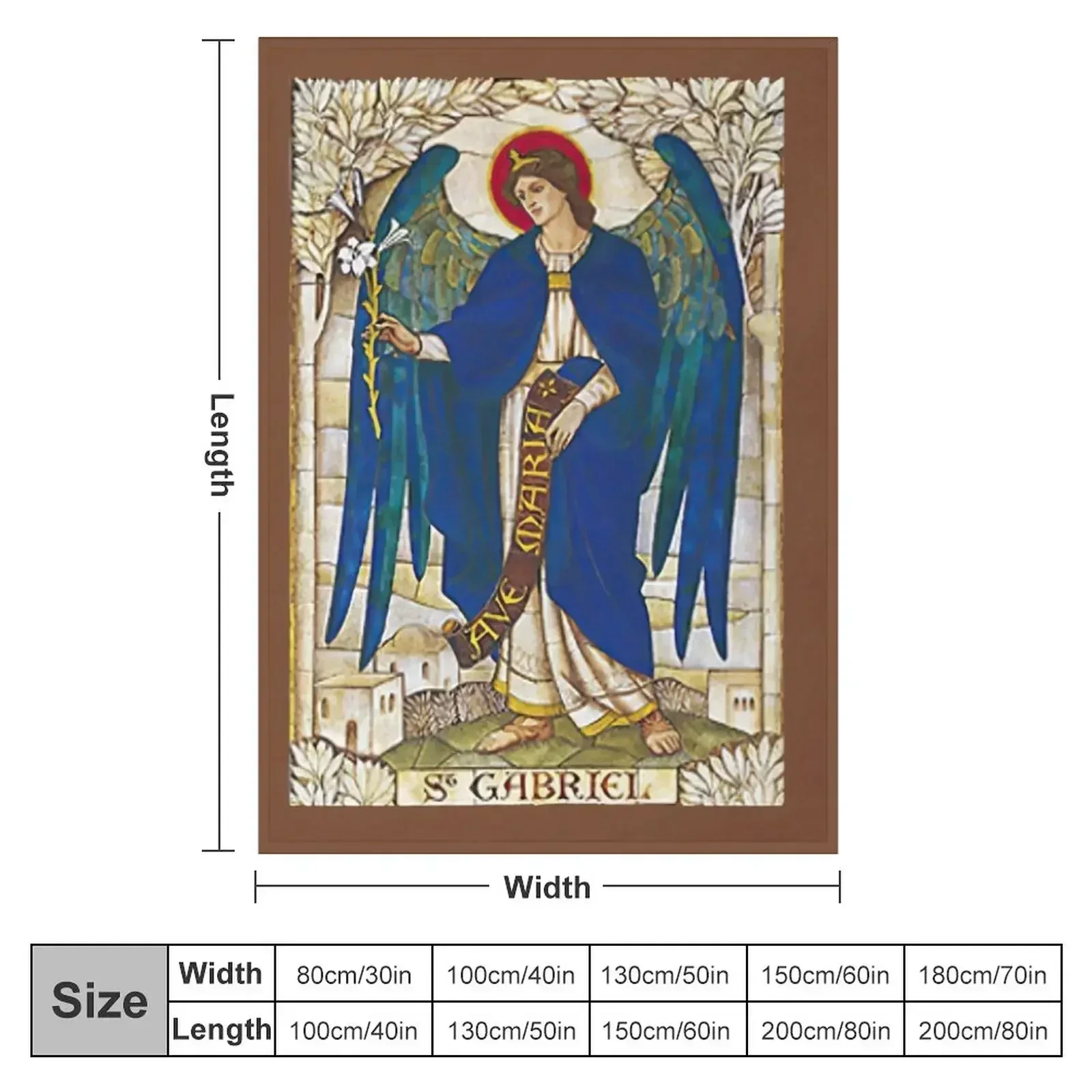 St Gabriel Angel Catholic Saint Archangel Throw Blanket couch cozy soft plush fuzzy picnic outdoor blanket