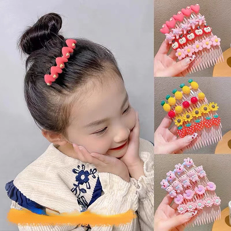 Pinces à cheveux mignonnes pour filles, peigne d\'insertion pour bébé, ornement de frange de dessin animé pour enfants, vêtements de sauna pour