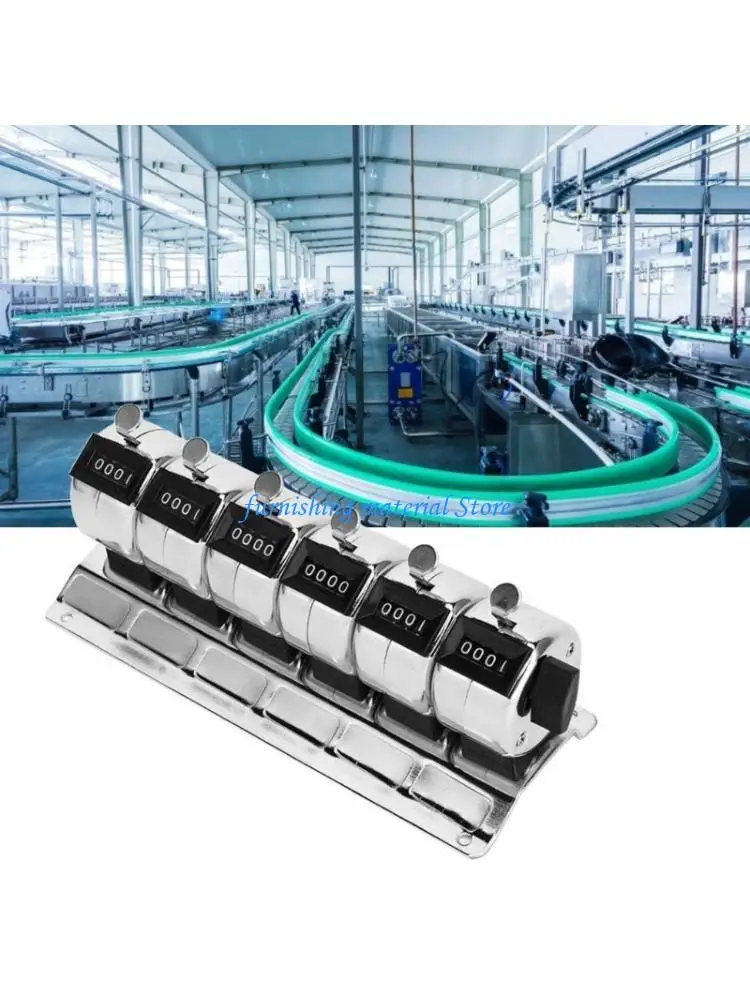 

Y5GD Industrial Stainless Steel Tally Counter 6 Independent Units 4Digit For Accurate Event Attendance Tracking