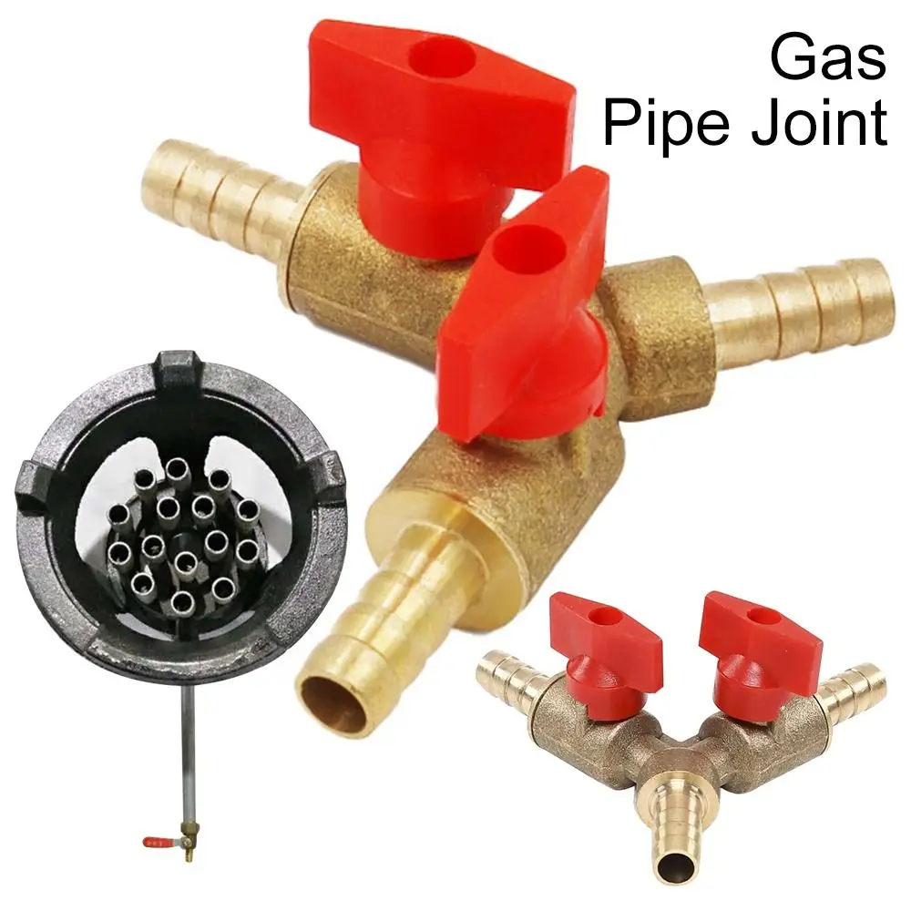 8mm 10mm 12mm Hose Barb Y Type Three 3 Way Brass Shut Off Ball Valve Pipe Fitting Connector Adapter For Fuel Gas Water Oil Air