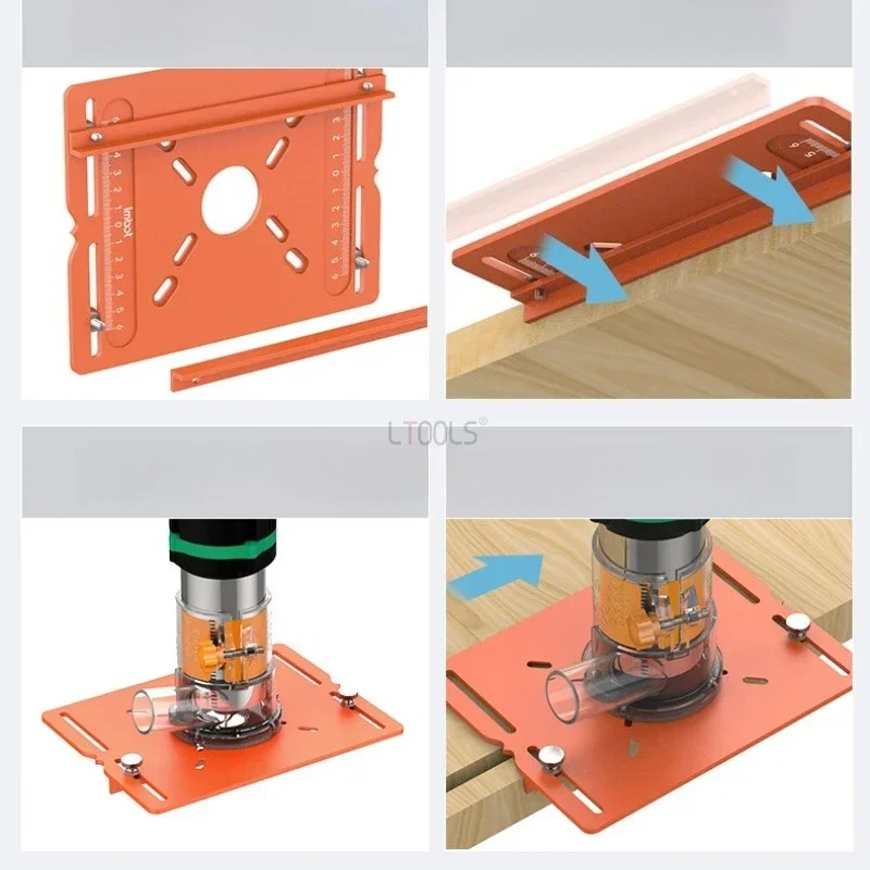 Router Base Plate for Large/small Trimmer Aluminum Edge Guide Base for Compact & Wood Routers Woodworking Grooving Auxiliary Jig