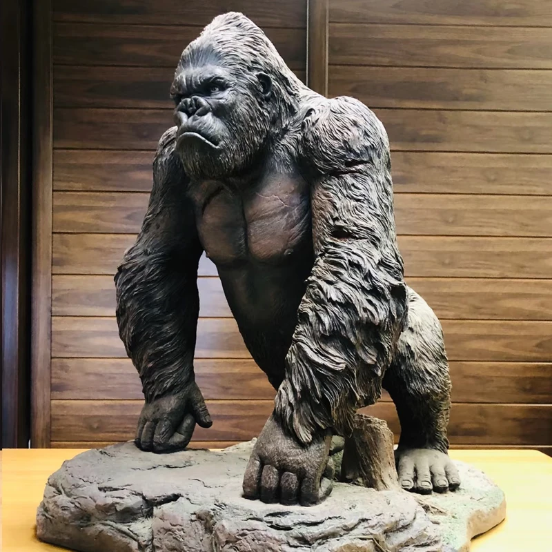 Large-Scale Realistic Chimpanzee Statue Monkey King Figurine Handmade From Resin