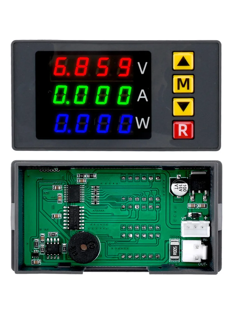 LED amperomierz woltomierz cyfrowy watomierz z napięcie prądu alarmowym miernik mocy wykrywacz napięcia Tester monitora DC 0-100V 10A 1000W