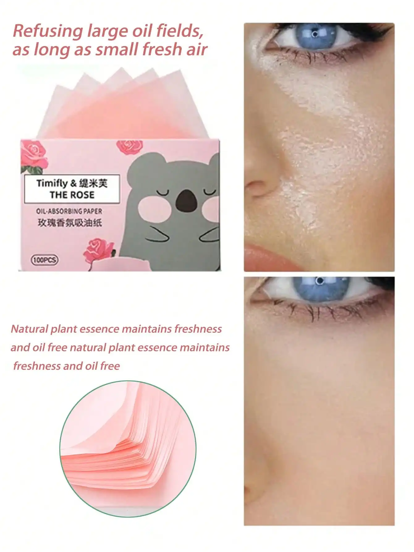 100Pcs/box Face Cleanser Oil Control Oil Absorbing Paper For Facial Oil Absorbing Soft Paper Fragrance Portable Box Makeup Tools