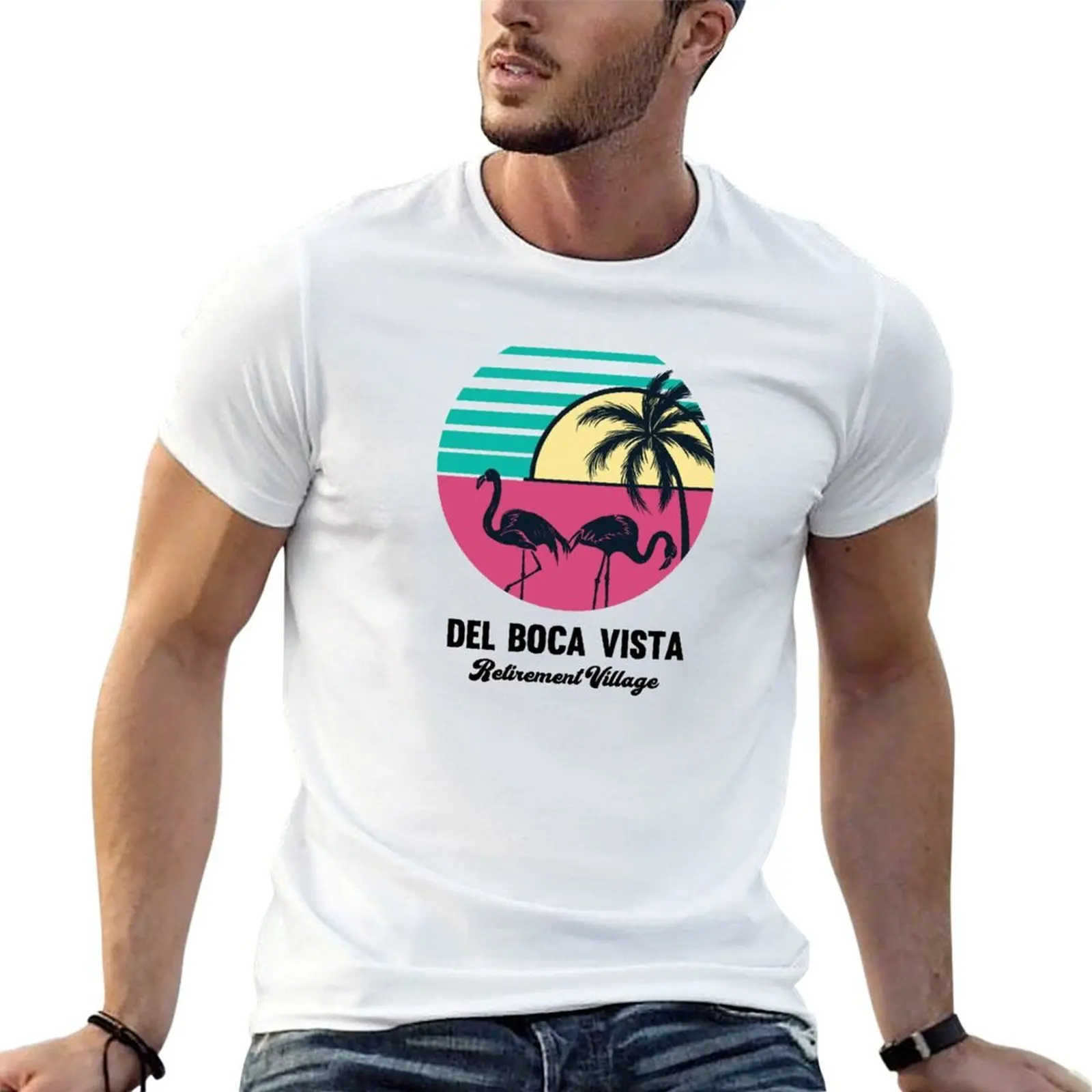 Del Boca Vista | Retirement Village T-Shirt cute tops boys animal print plain black t shirts men