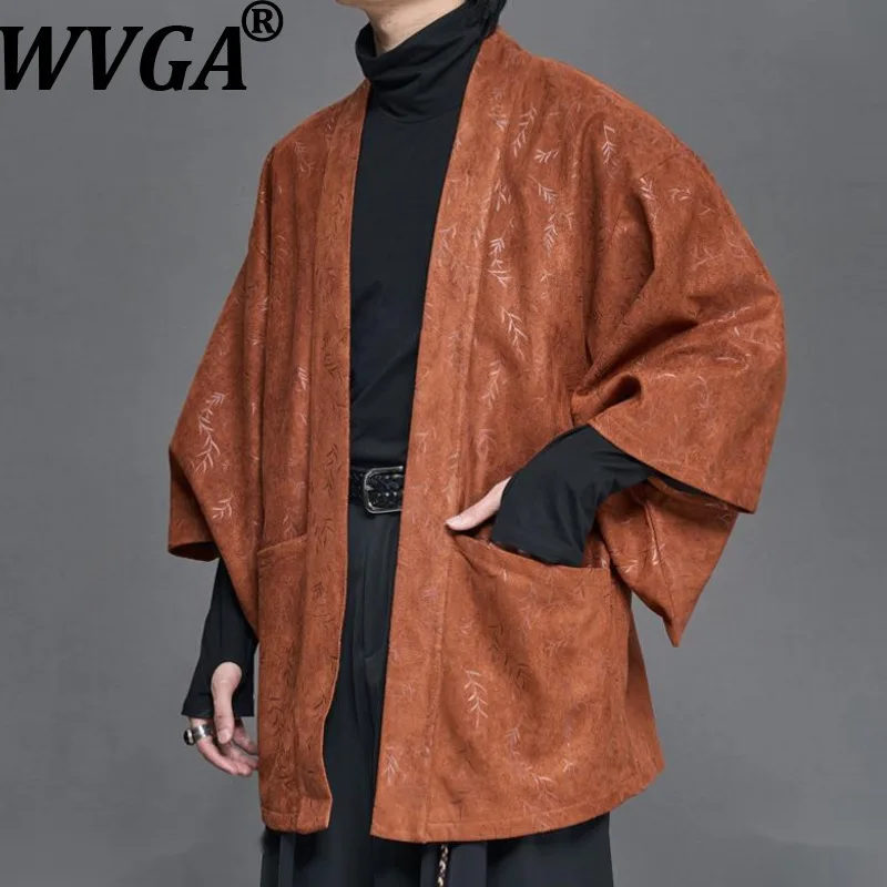 

WVGA весна осень новый мужской Tide японский ретро модная куртка с принтом в стиле Ямамото нишевые шикарные повседневные пальто без воротника Ins W14303