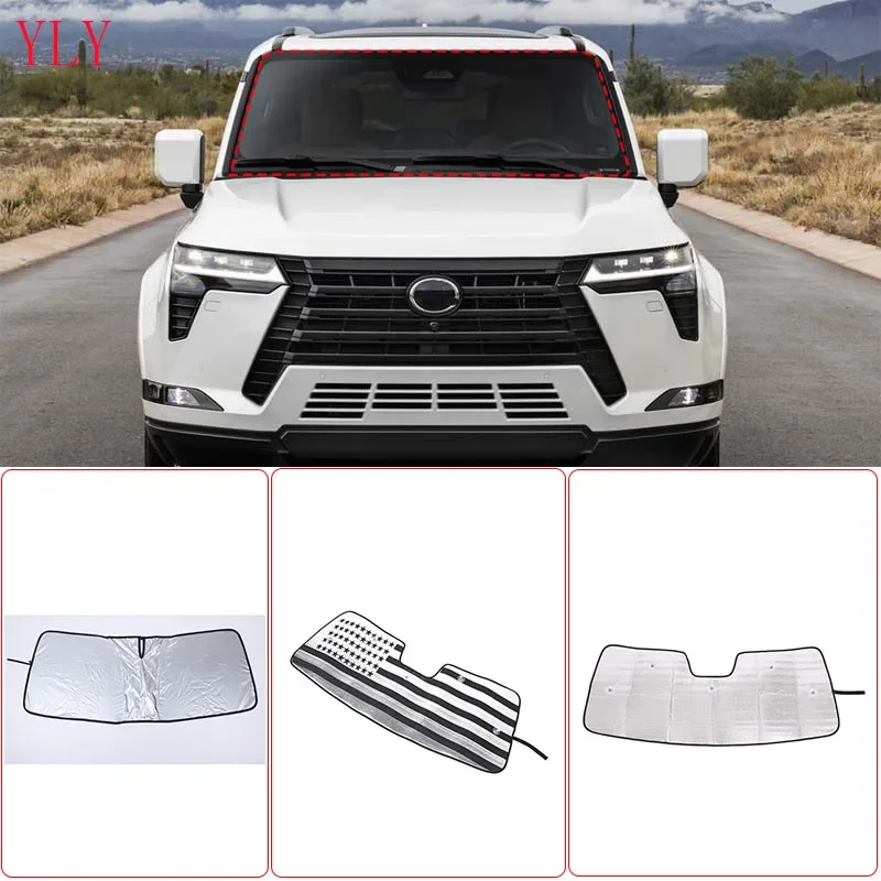 

For 2024 Lexus GX Aluminum Foil/Silver Tape Car Modeling Car Front Windshield Anti-UV Sunshade Decorative Protection Accessories