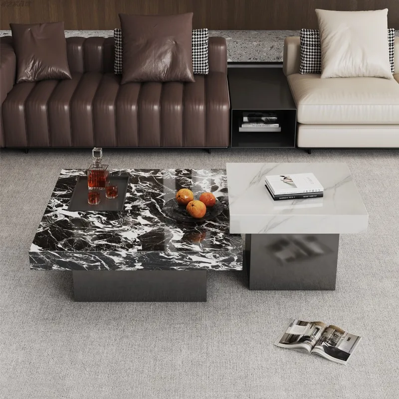 

Итальянский элитный квадратный журнальный столик из каменной плиты для гостиной, дома, свет, роскошная элитная маленькая квартира, современная простота