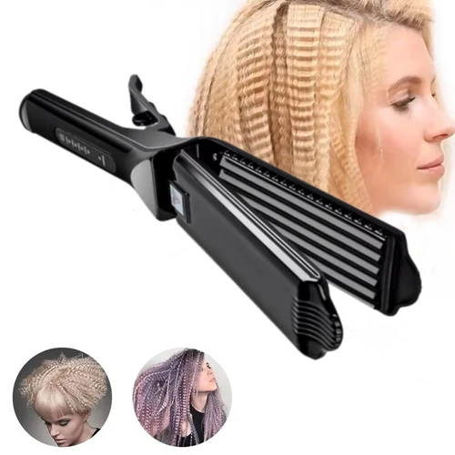 Imagen 2 del producto Plancha rizadora de cerámica para peinados voluminosos, plancha corrugadora antiestática para el cabello