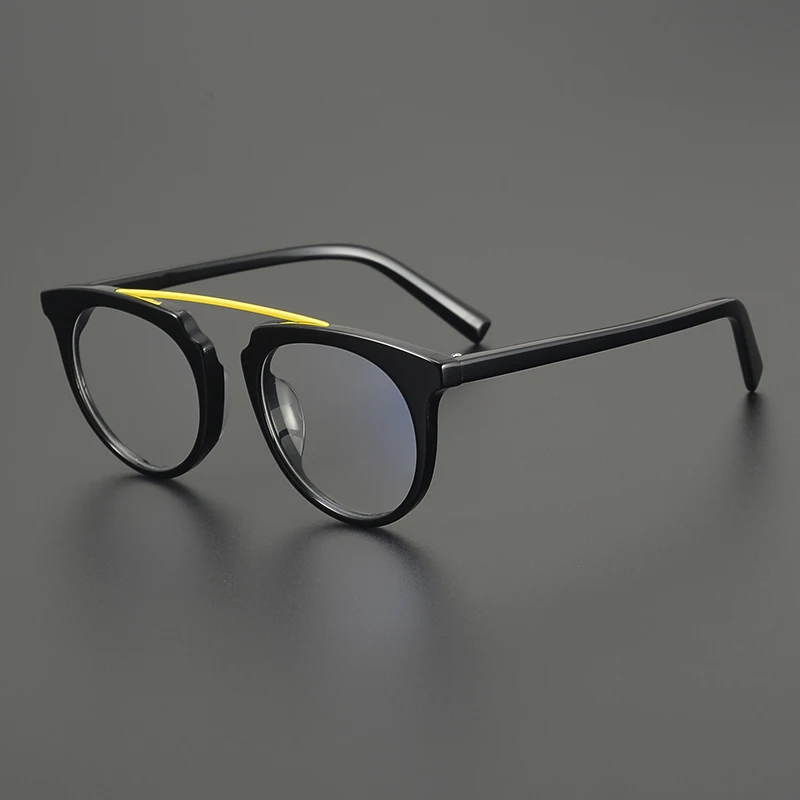 

2025 New Acetate Double Beam Glasses Frame for Women Myopia Reading Eyeglasses Personalized Men Optical Prescription Eyewear
