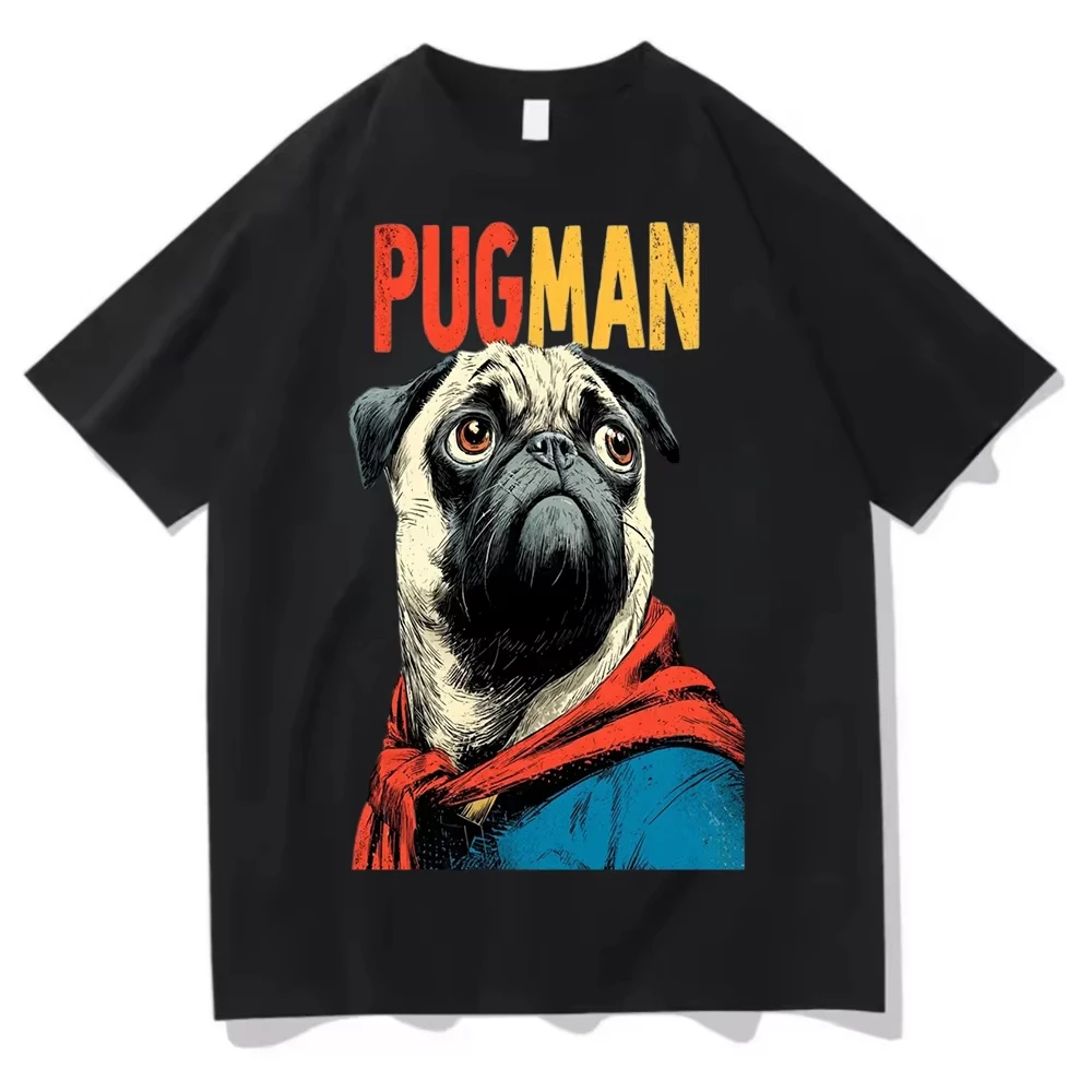 Camiseta fresca de verano para mujer, camisetas con estampado de perro Pug, camisetas informales de manga corta con gráfico de perro, camisetas divertidas con diseño de perro, ropa de calle Y2k