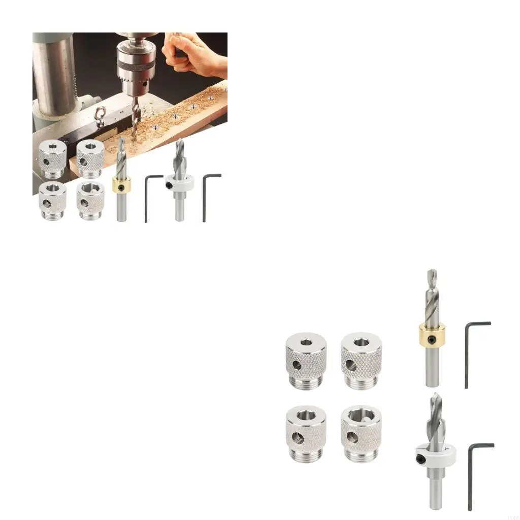 

Precisions Aluminum Profile Drilling Tool 4 Size Stainless Steel Bushings Step Design For Furniture Making DIY Crafts