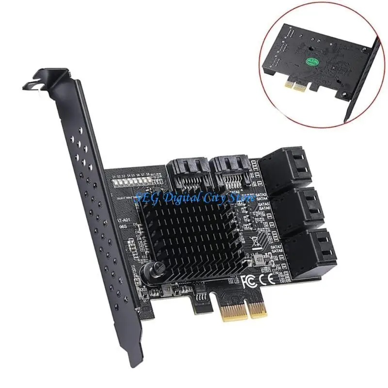 

U75B PCIE TO 8PORT SATA3.0 Адаптер контроллера расширения PCI-E Card Adapter Card