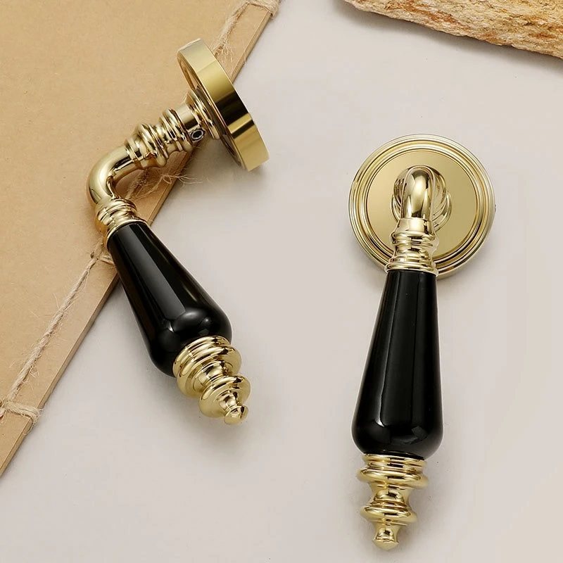 

French door lock retro light luxury bedroom indoor bathroom wooden magnetic suction mute split