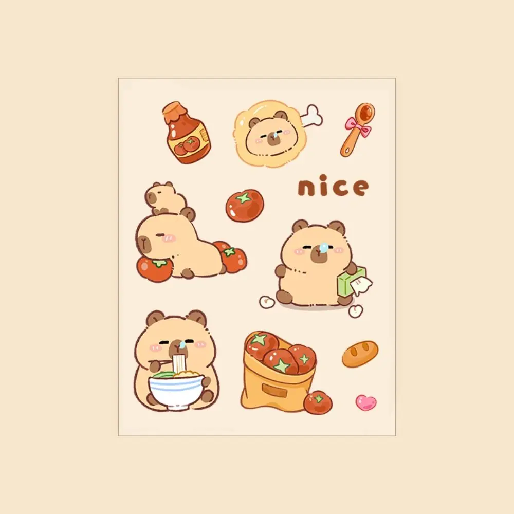 

5pcs Capybara Orange Capybara Stickers Funny Kawaii Swimming Capibara Stickers Paper DIY Cartoon Kapibara Stickers Hand Ledger