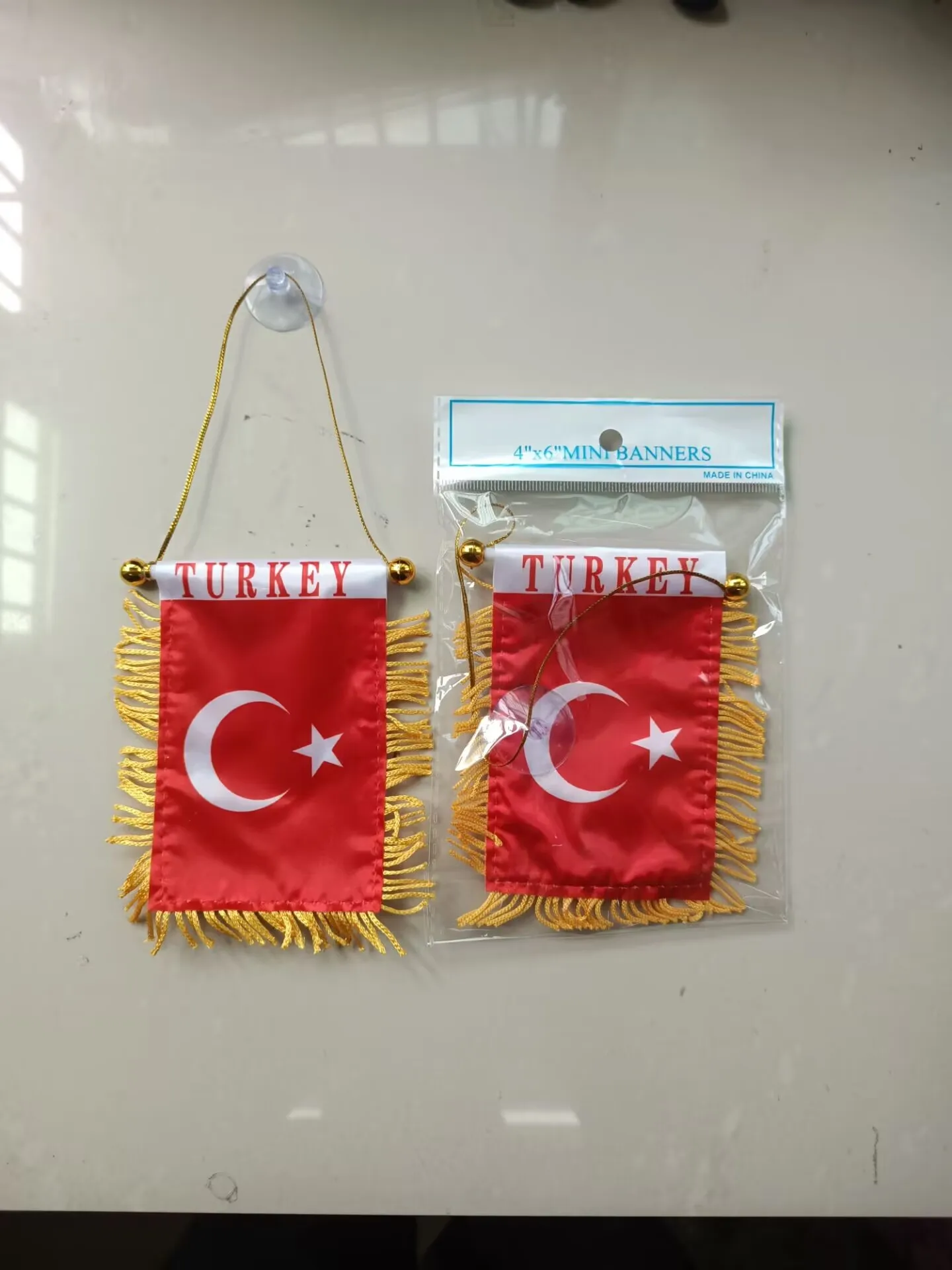 XVGGDG 8*12cm Turkey Car Window Flag Polyester Double Side Printed Turkey Hanging Pennant Flags Mini Banner