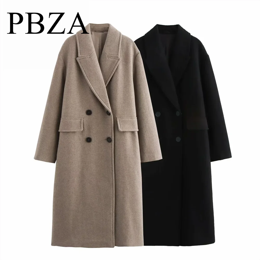 

2024 autumn and winter new style commuting mid to long soft loose windbreaker long coat outerwear for women