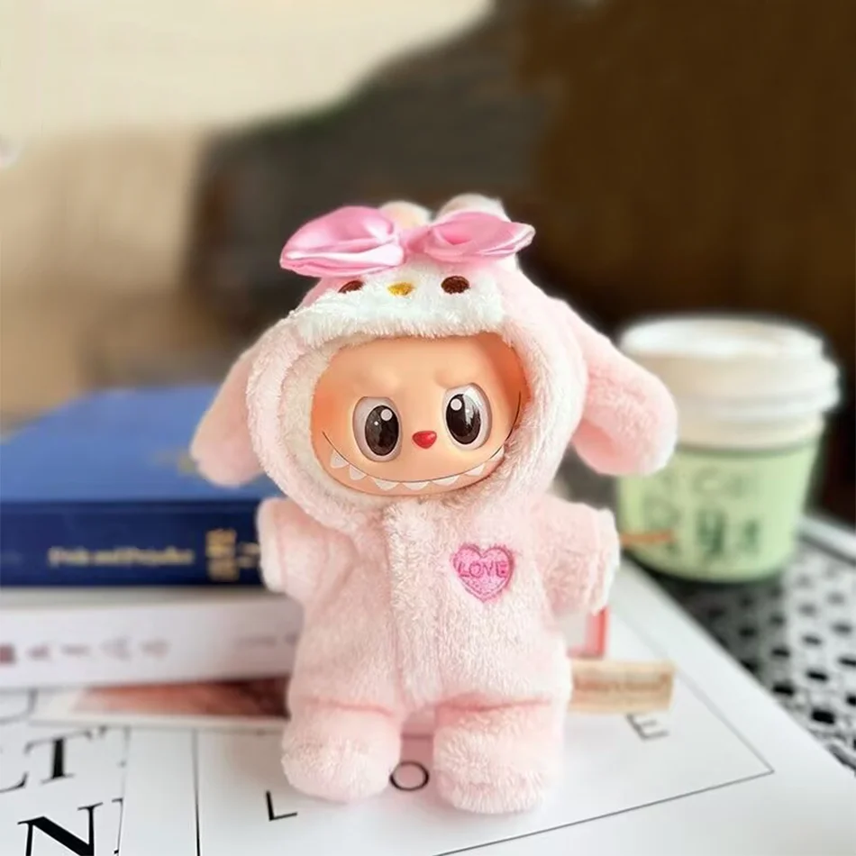 Ropa para Labubu 17cm II Idol Dolls sentado fiesta el monstruo traje accesorios ropa niños regalo lindo pingüino bebé mono
