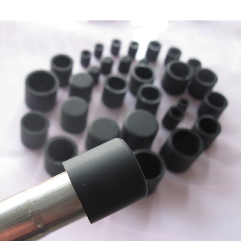 

White/BIack Round Caps Silicone Rubber Blanking Cover Seal Stopper Pipe Covers Furniture Chair Table Leg Pads Non-slip 3-60mm