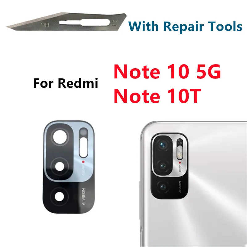 Rear Back Camera Lens Glass With Sticker For Xiaomi Redmi Note 11 7 7Pro 8 8T 9S 9 10 Note10 5G Note10S 10t Pro Max